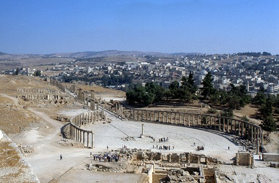 Römische Ausgrabungsstätte Jerash: Der berühmte ovale Platz