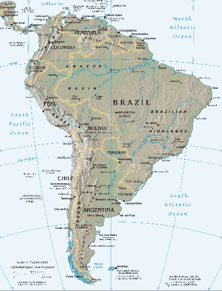 Südamerika-Map