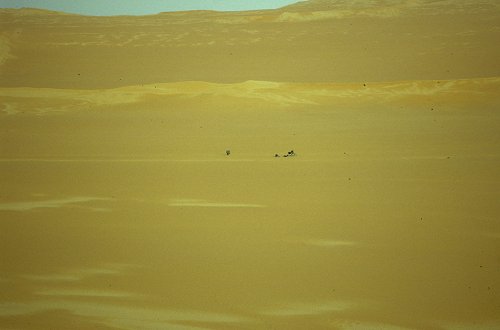 Kein Dreck auf dem Bild, sondern unser Nachtlager im Sandmeer
