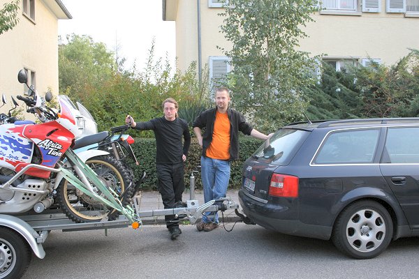 Stefan und Hajo, endlich abfahrtsbereit