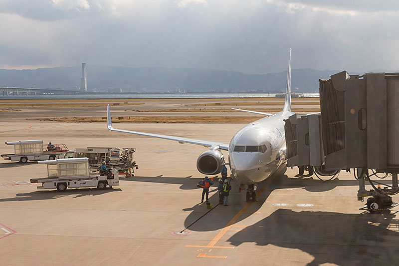 Unser Flieger nach Okinawa, eine Boeing 737-800