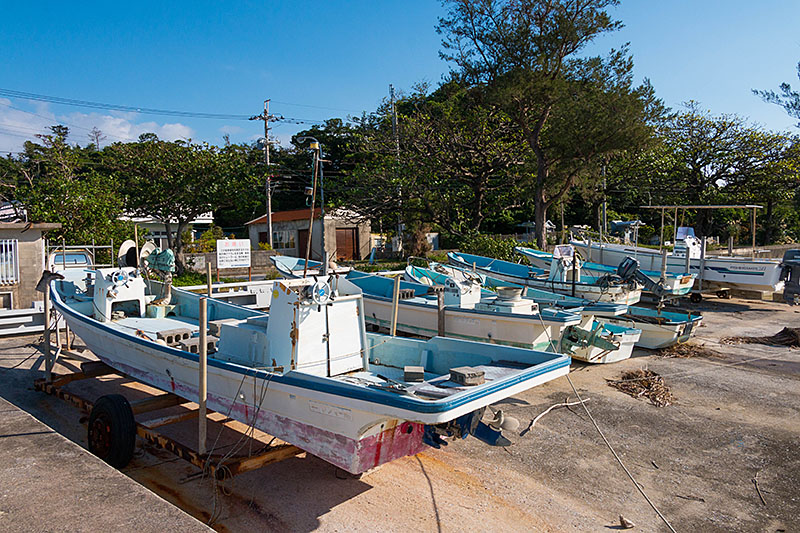 Trockengelegte Boote