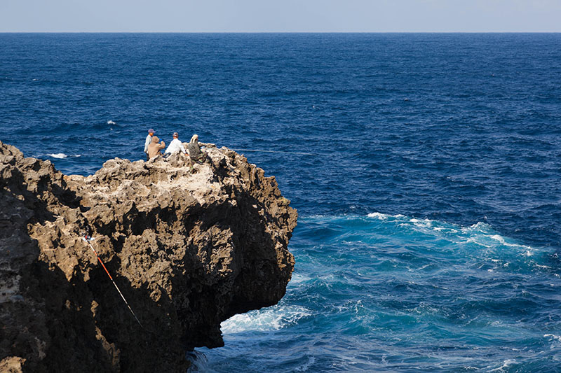 Angler an exponierter Position