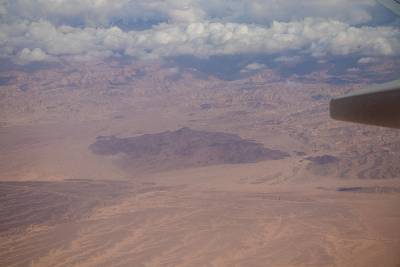 Und schon über der Negev-Wüste in Israel 