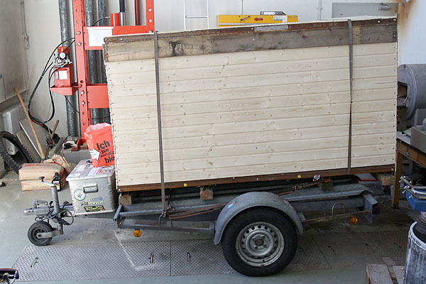 Verzurrt und transportbereit