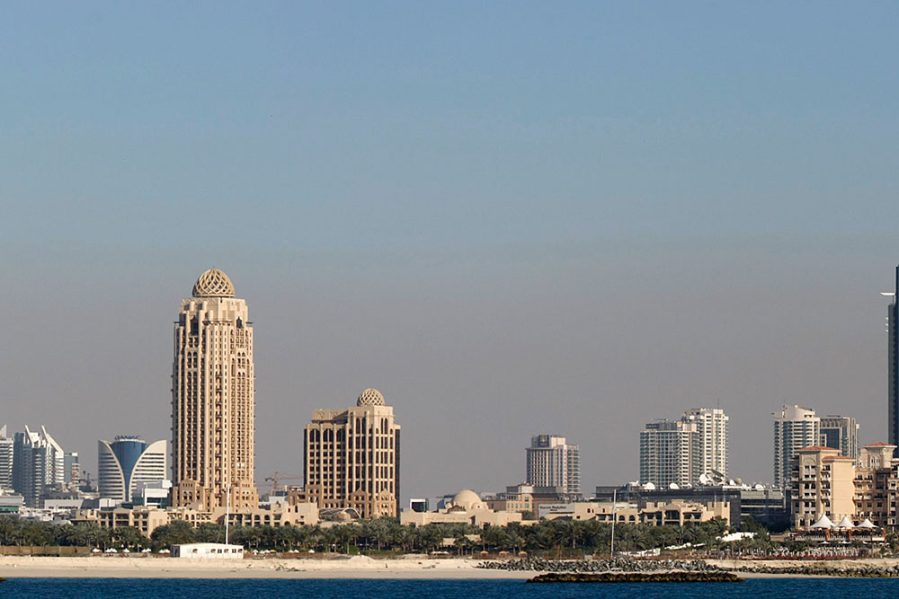Blick von "The Palm" auf Dubai