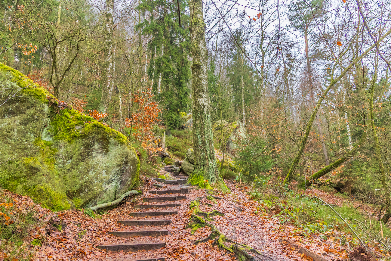 Nicht enden wollende Treppenstufen, mal aus Holz ...