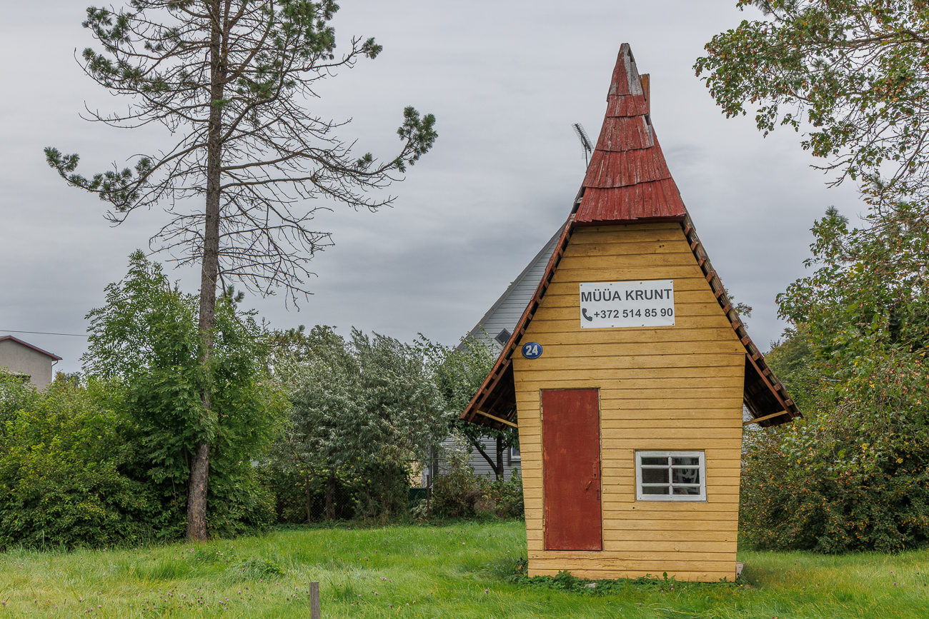 Auf dem Schild steht: "Land zu verkaufen"