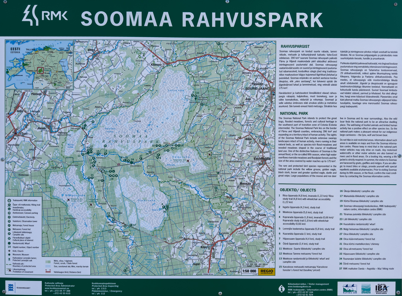 Infotafel zum Soomaa Nationalpark