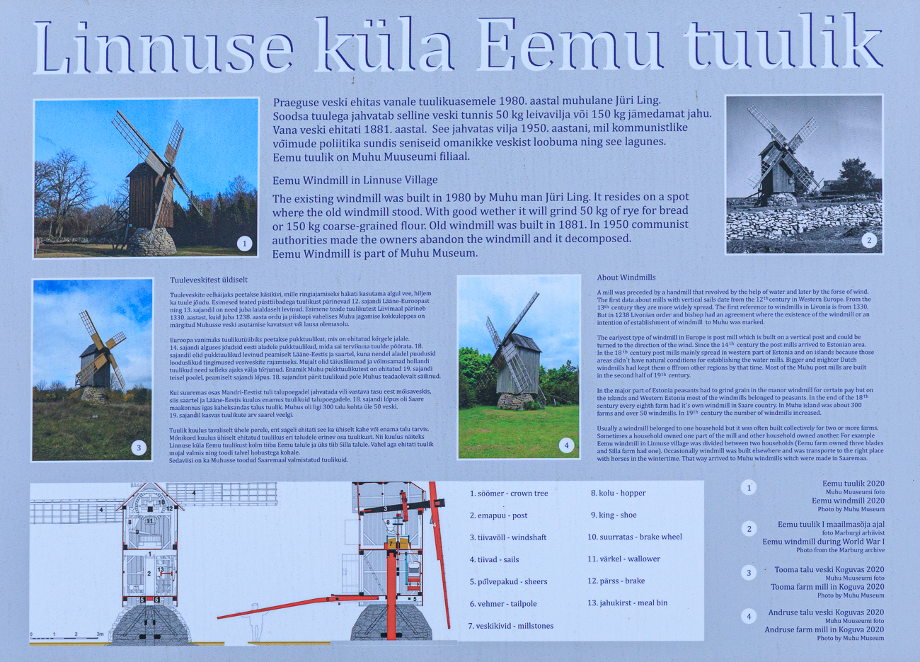 Infos zur Eemu Windm&uuml;hle und dem Muhu-Museum
