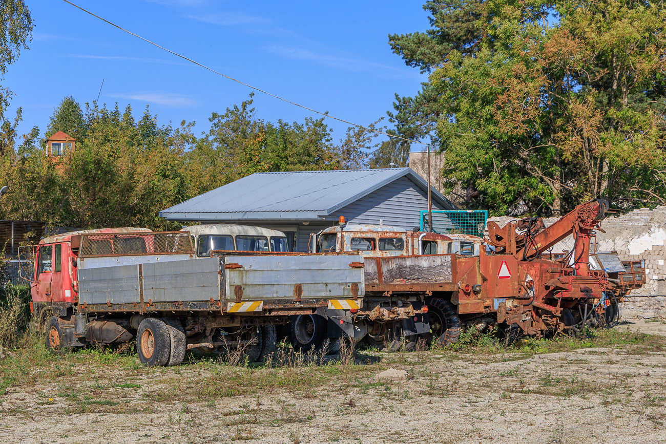 Alte Lastwagen auf dem Gel&auml;nde