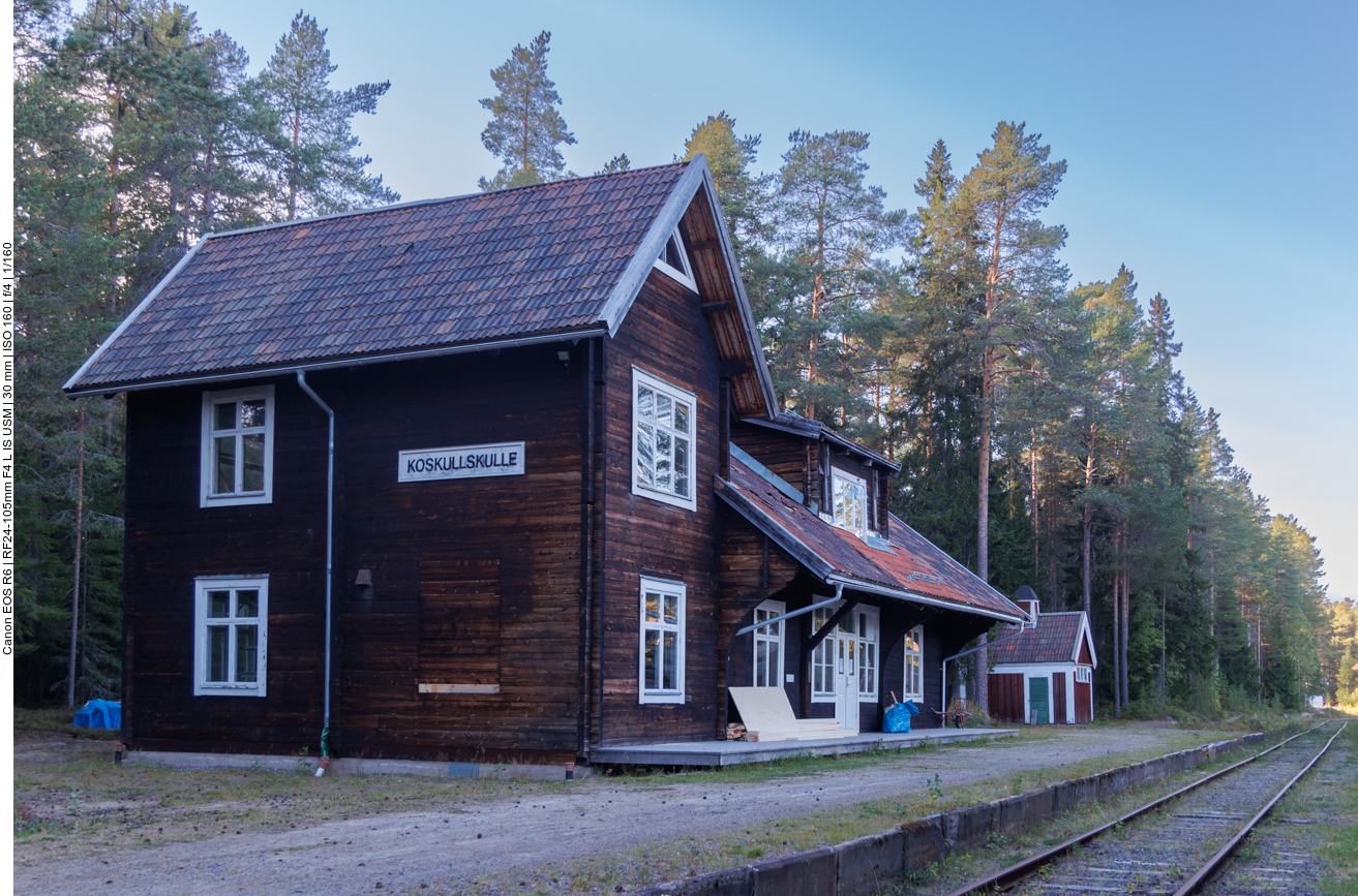 Der frühere Bahnhof von Koskullskulle wurde hier wieder aufgebaut