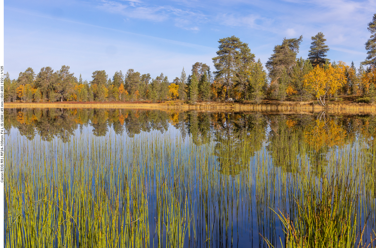 Herbstliches Farbenspiel an einem See