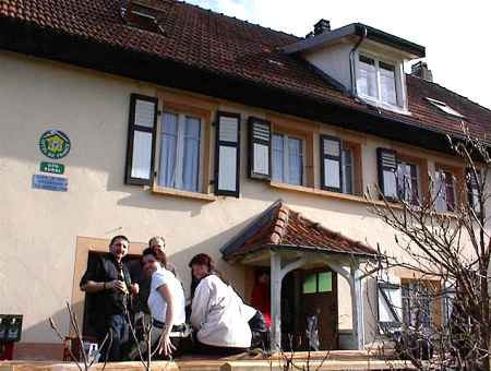 Unsere Unterkunft, von l. nach r.: Carlo, Gisi, Lars, Brigitte