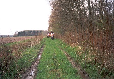 Auch ein matschiger Feldweg kann uns nicht stoppen
