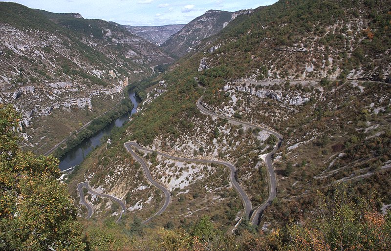 Der Gorges du Tarn und die bereits "erarbeiteten" Kehren