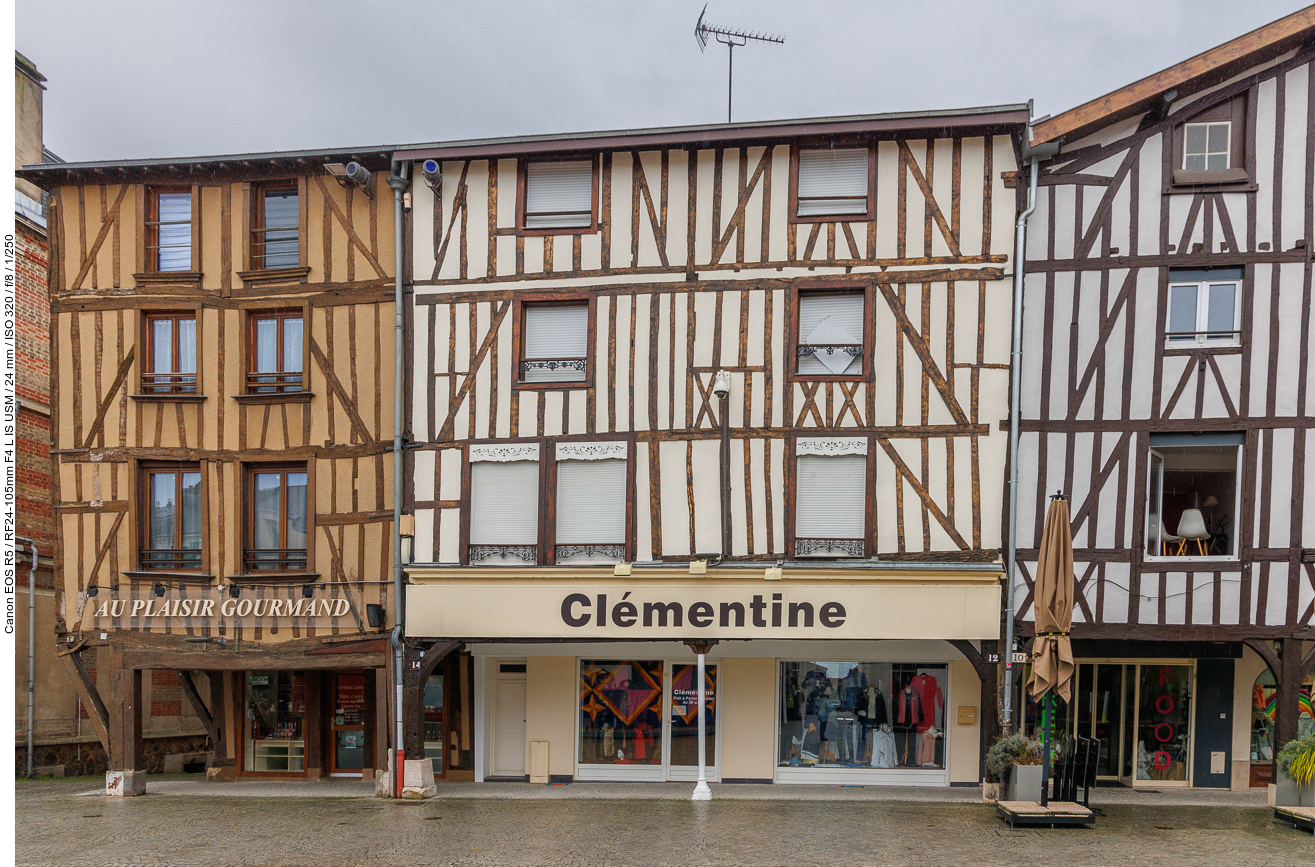 Einige der Fachwerkhäuser in Troyes