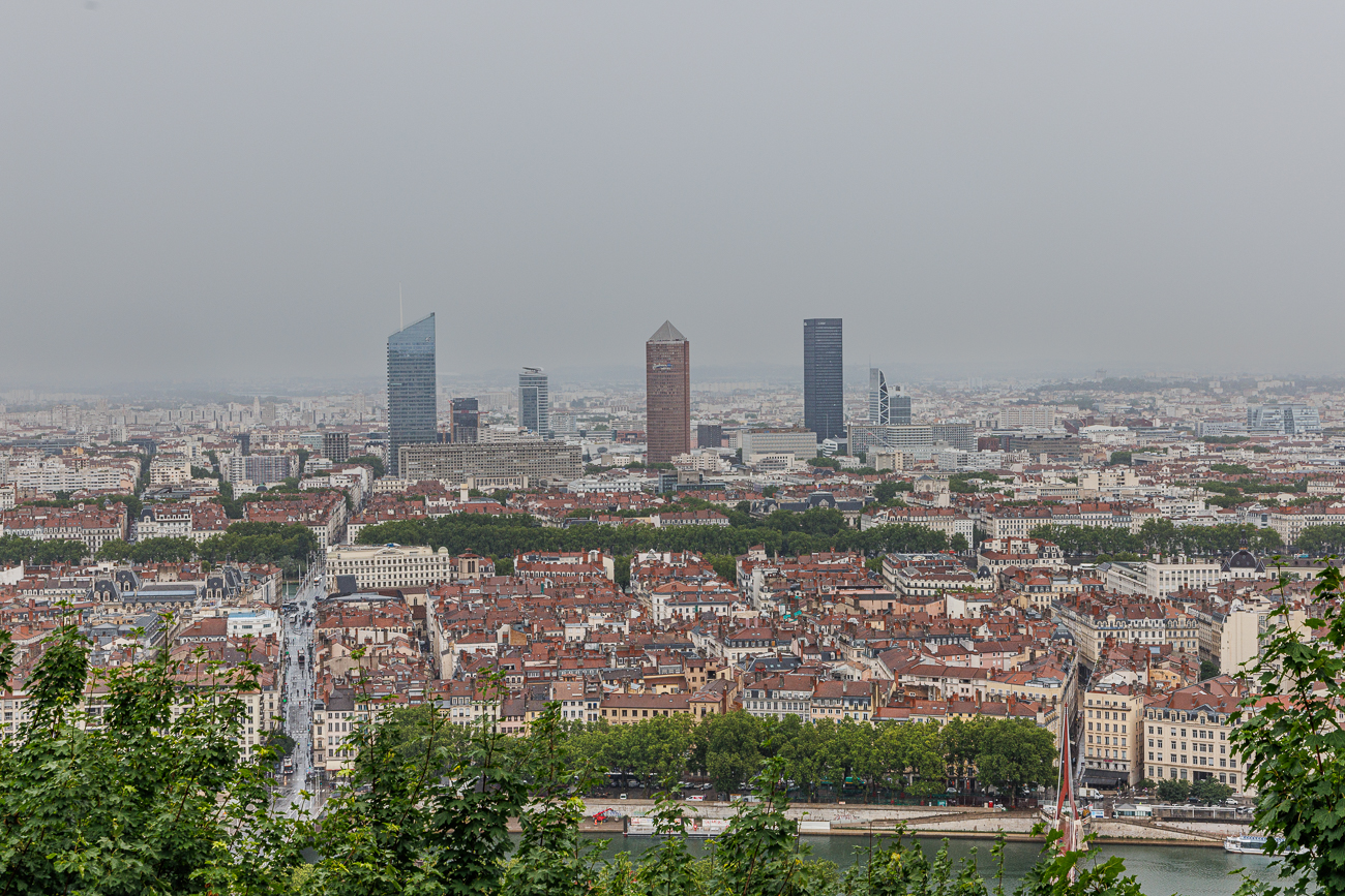Blick vom Hügel Fourvière auf Lyon