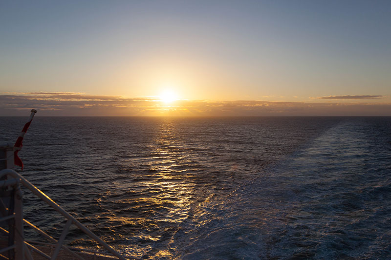 Am nächsten Morgen: Sonnenaufgang