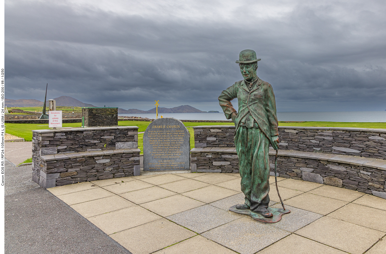 Charly Chaplin Statue in Waterville