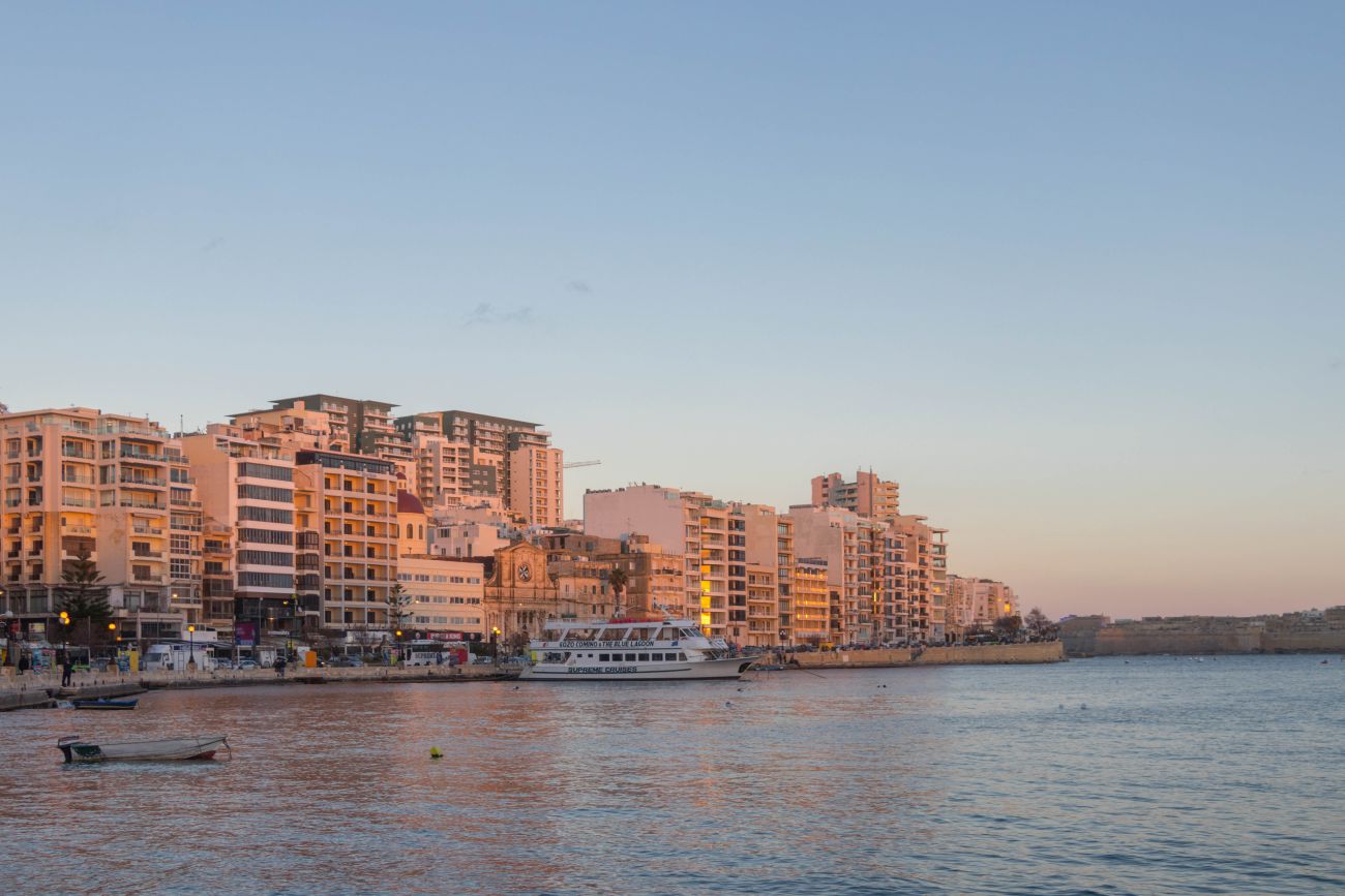 Sonnenuntergang in Sliema 
