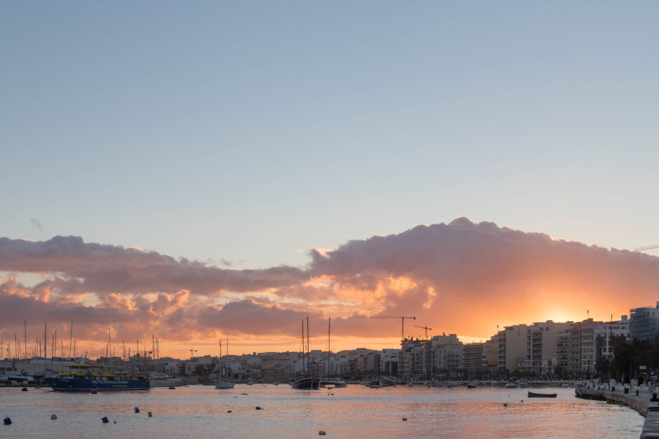Sonnenuntergang in Sliema 
