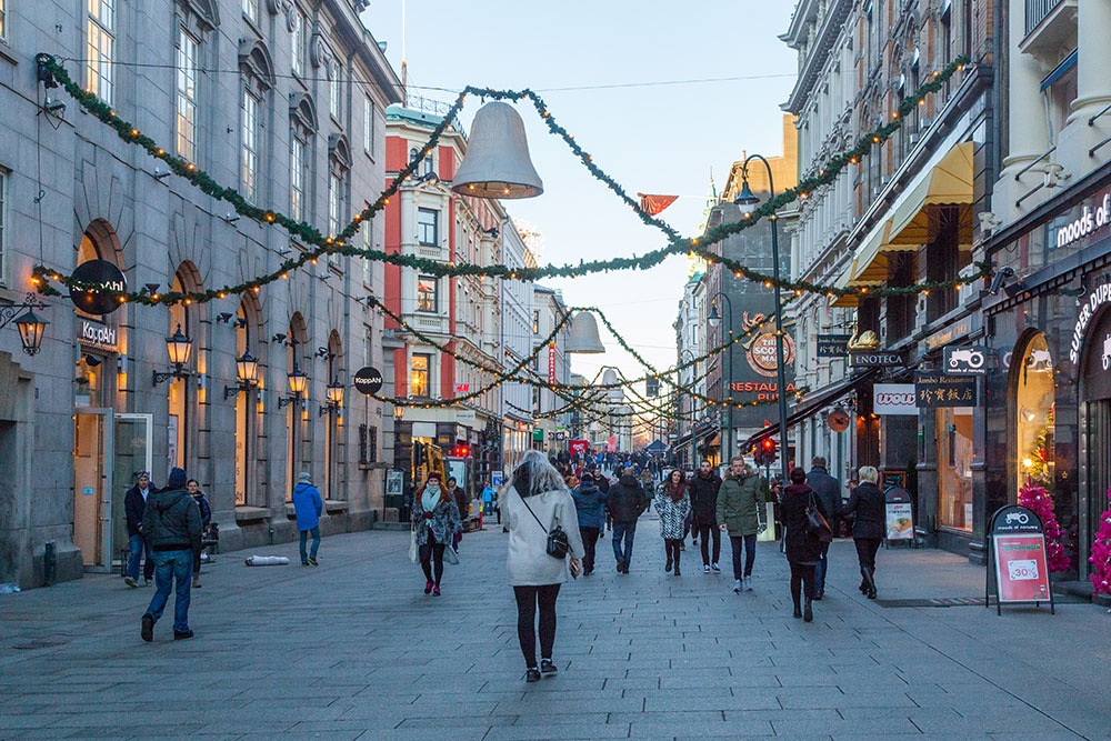 In der Fußgängerzone von Oslo