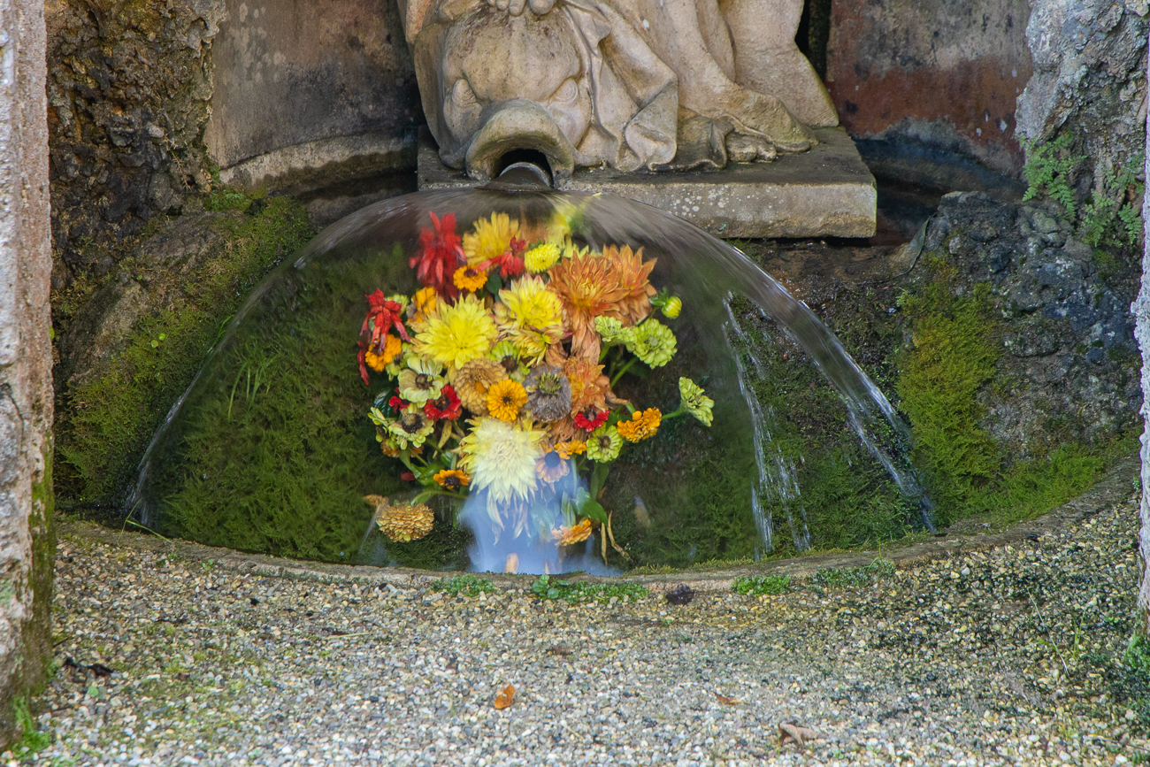 Der Blumenstrauß bleibt trocken
