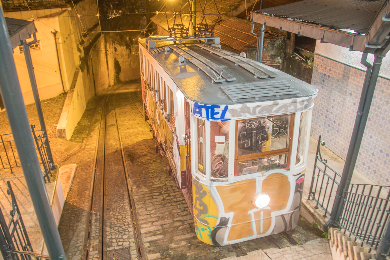 Mit der Standseilbahn fahren wir am Abend wieder zur Oberstadt hinauf 