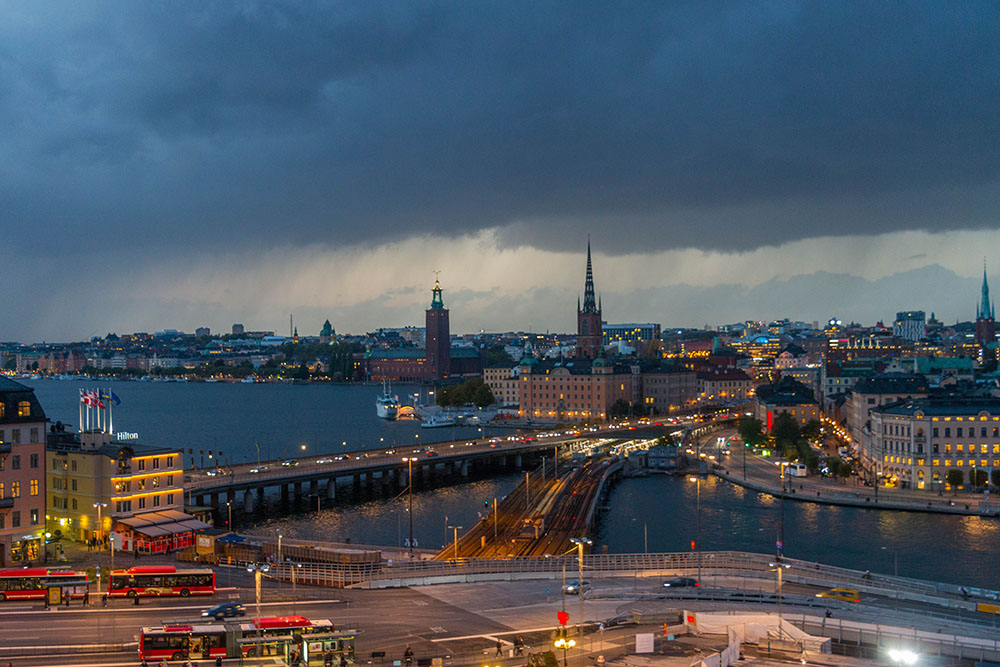 Vom Katarinahissen aus kann man auf Teile Stockholms blicken