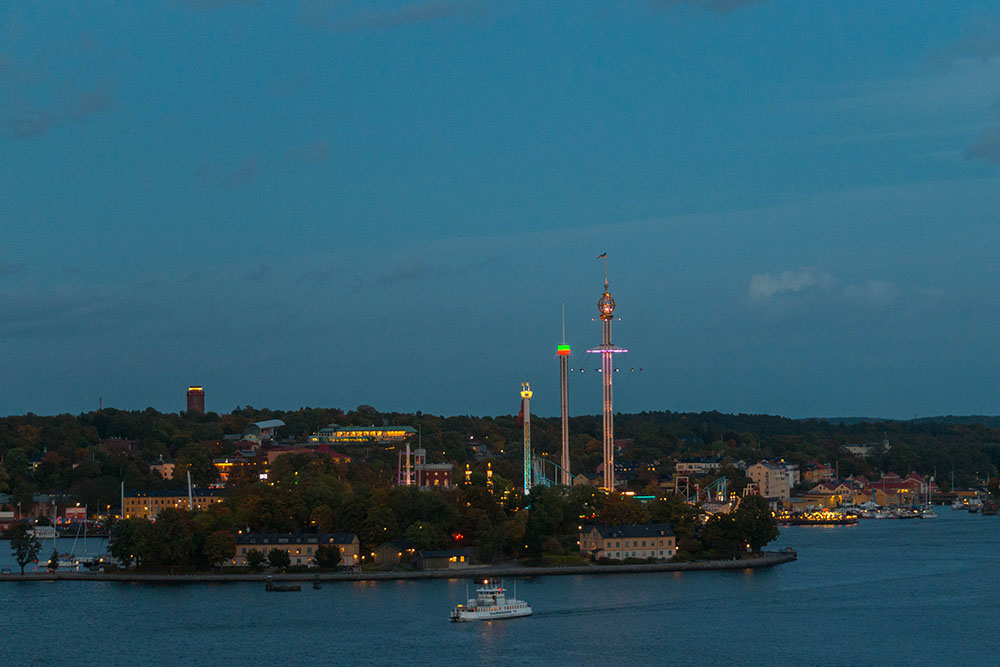Blick auf den Vergnügungspark Gröna Lund