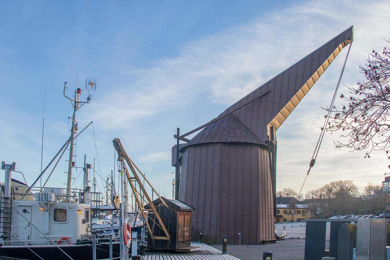 Kräne am Hafen von Skeppsholmen 