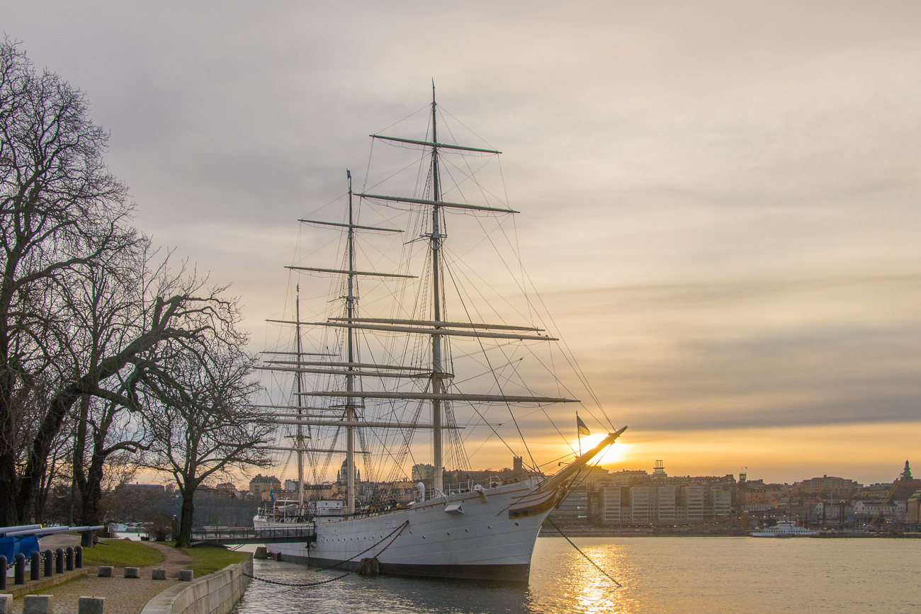 Die AF Chapman im Sonnenuntergang 