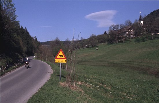 Einige Kilometer vor Bled, fast wie in Bayern