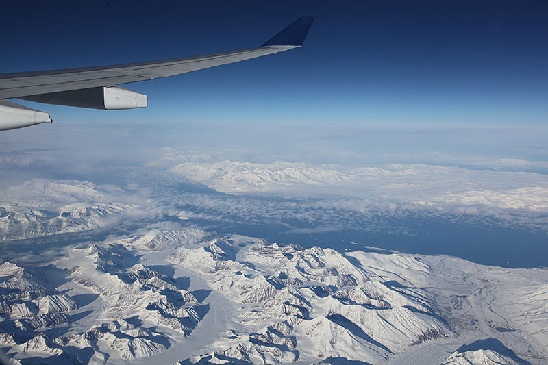 Hoch &uuml;ber den arktischen Gebieten Kanadas (Baffin Island, Nunavut, Northwest Territories)