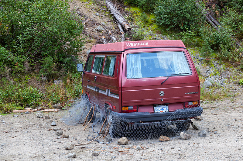Auf dem Parkplatz am Gibson Lake ...