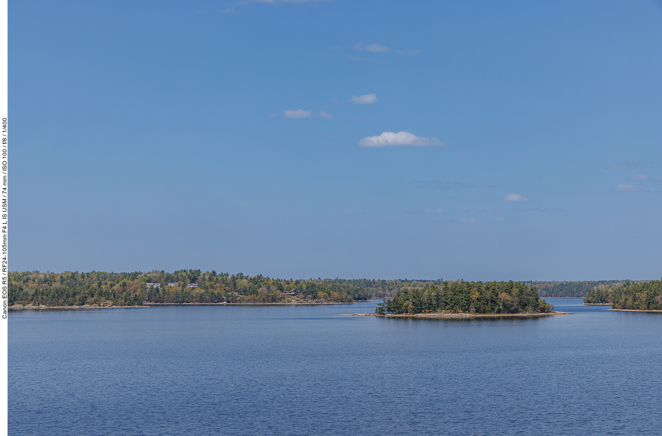 Aussicht am Ouimet Point auf die Inseln im Parry Sound