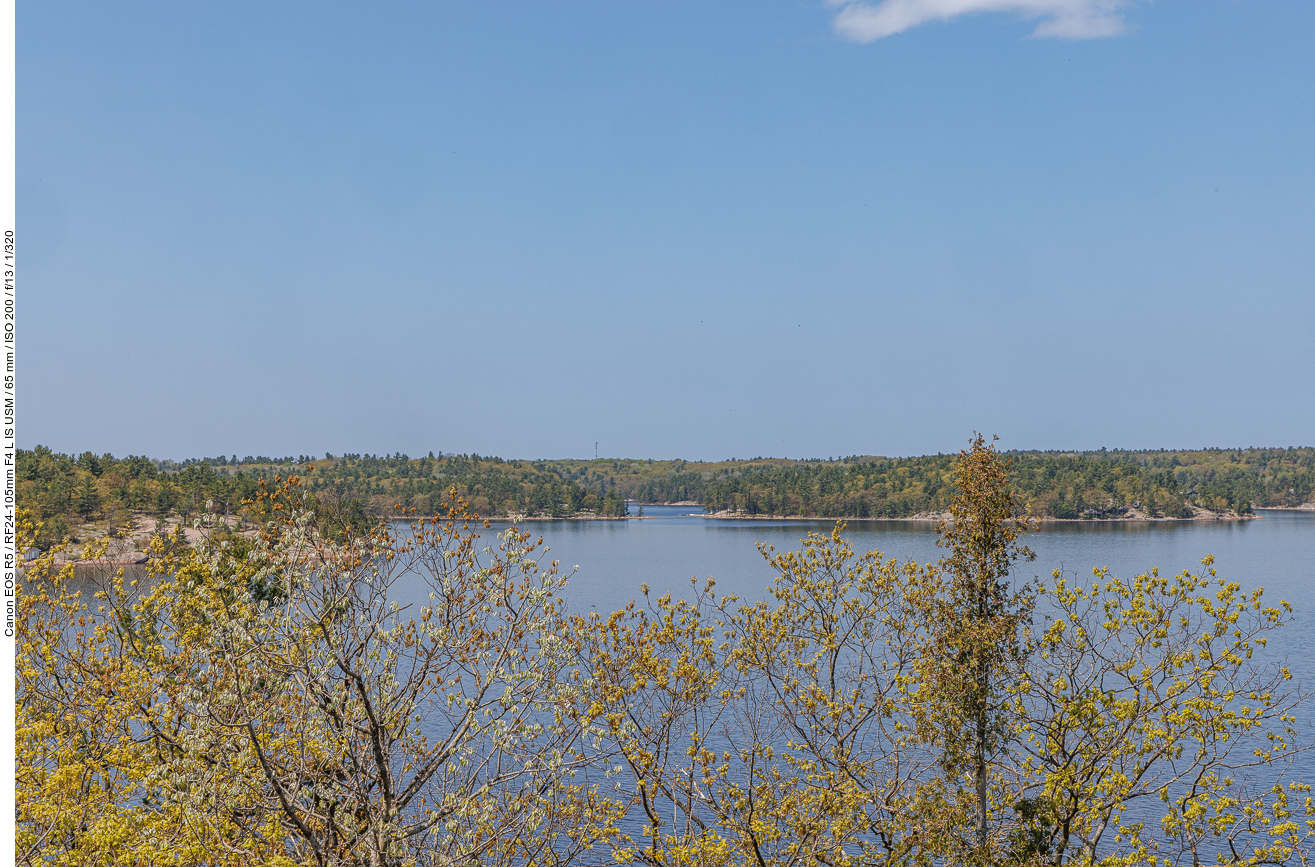 Aussicht am Ouimet Point auf die Inseln im Parry Sound