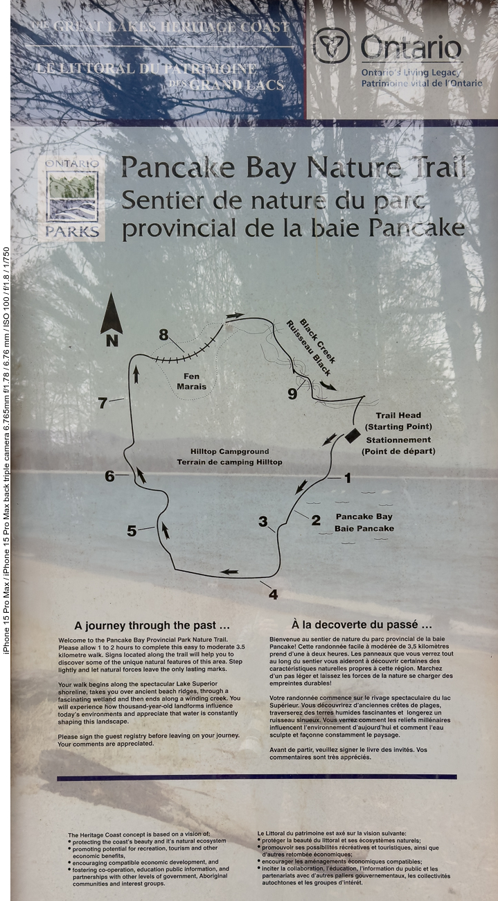 Start der Wanderung auf dem Pancake Bay Nature Trail