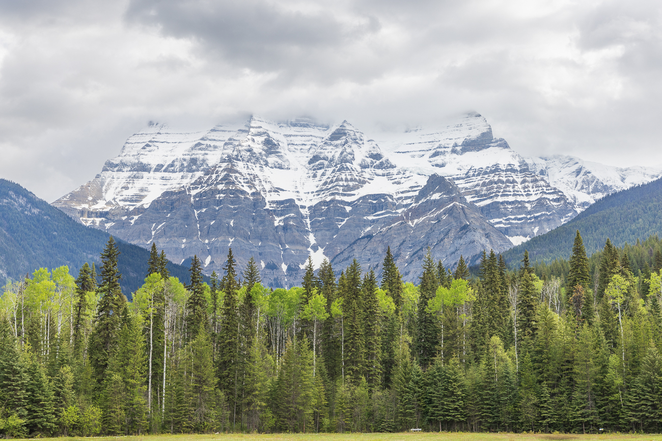 ... der Mount Robson ist leider hinter Wolken verborgen