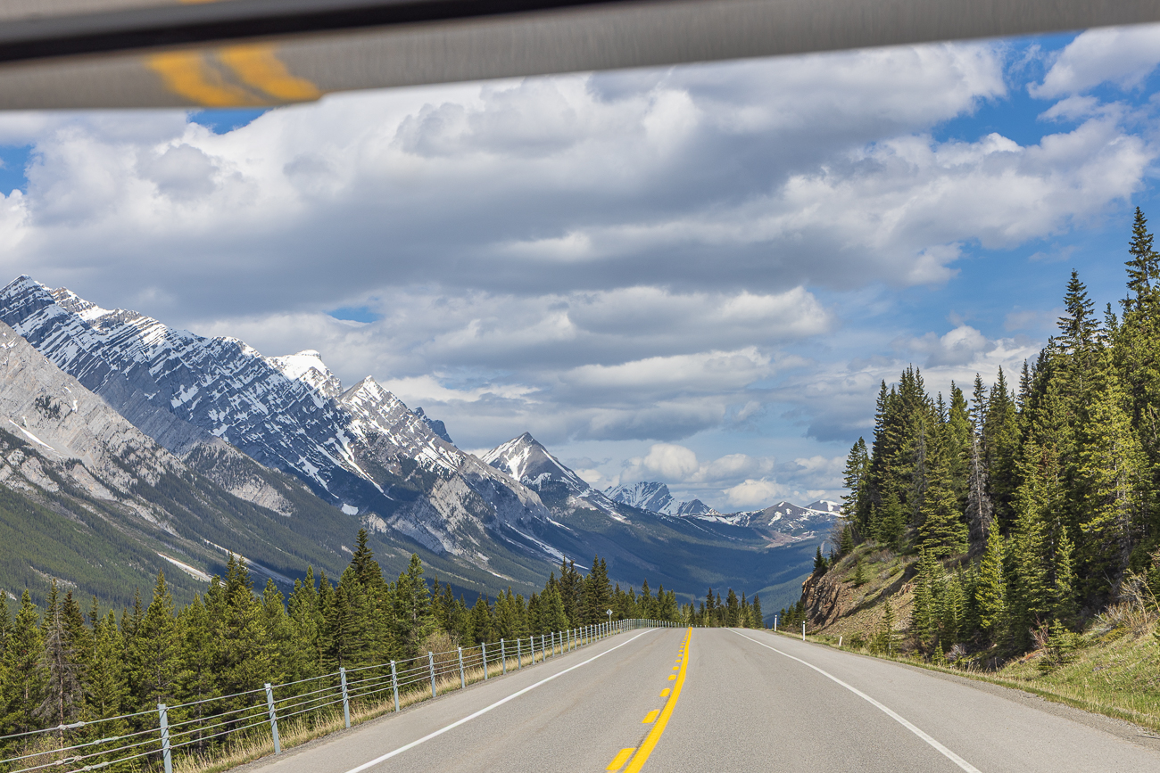 Hier sind wir auf der Fahrt nach Radium Hot Springs ...