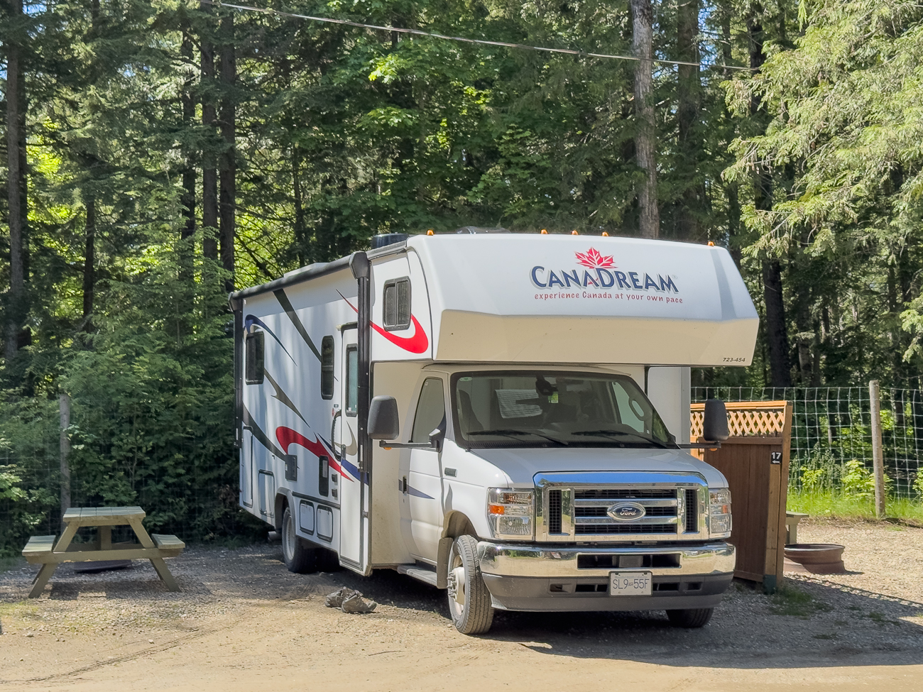 Unser Platz auf dem Campground in Revelstoke
