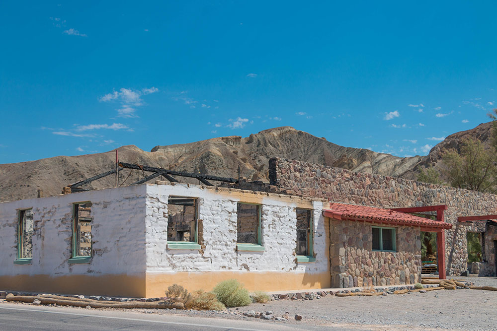 Abgebranntes Haus bei Furnace Creek