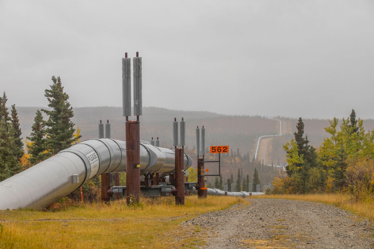 Die Stützen der Pipeline sind gekühlt, um den Permafrostboden nicht aufzutauen 