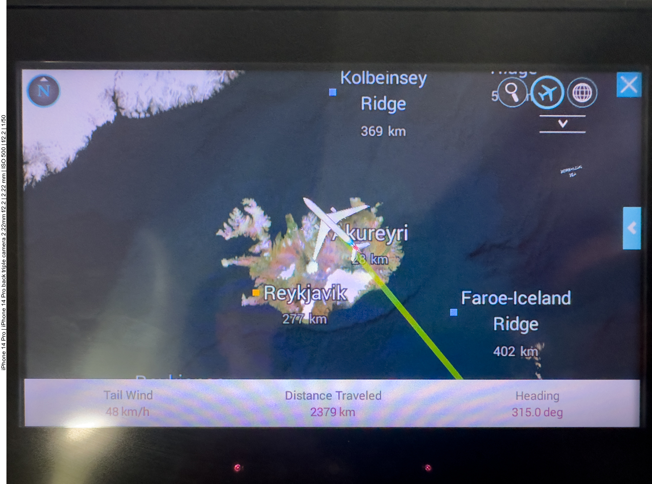 Flug über Island 