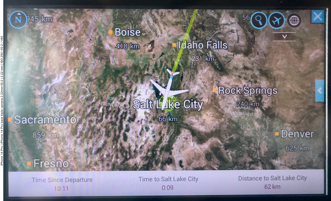 Kurz vor der Landung in Salt Lake City 