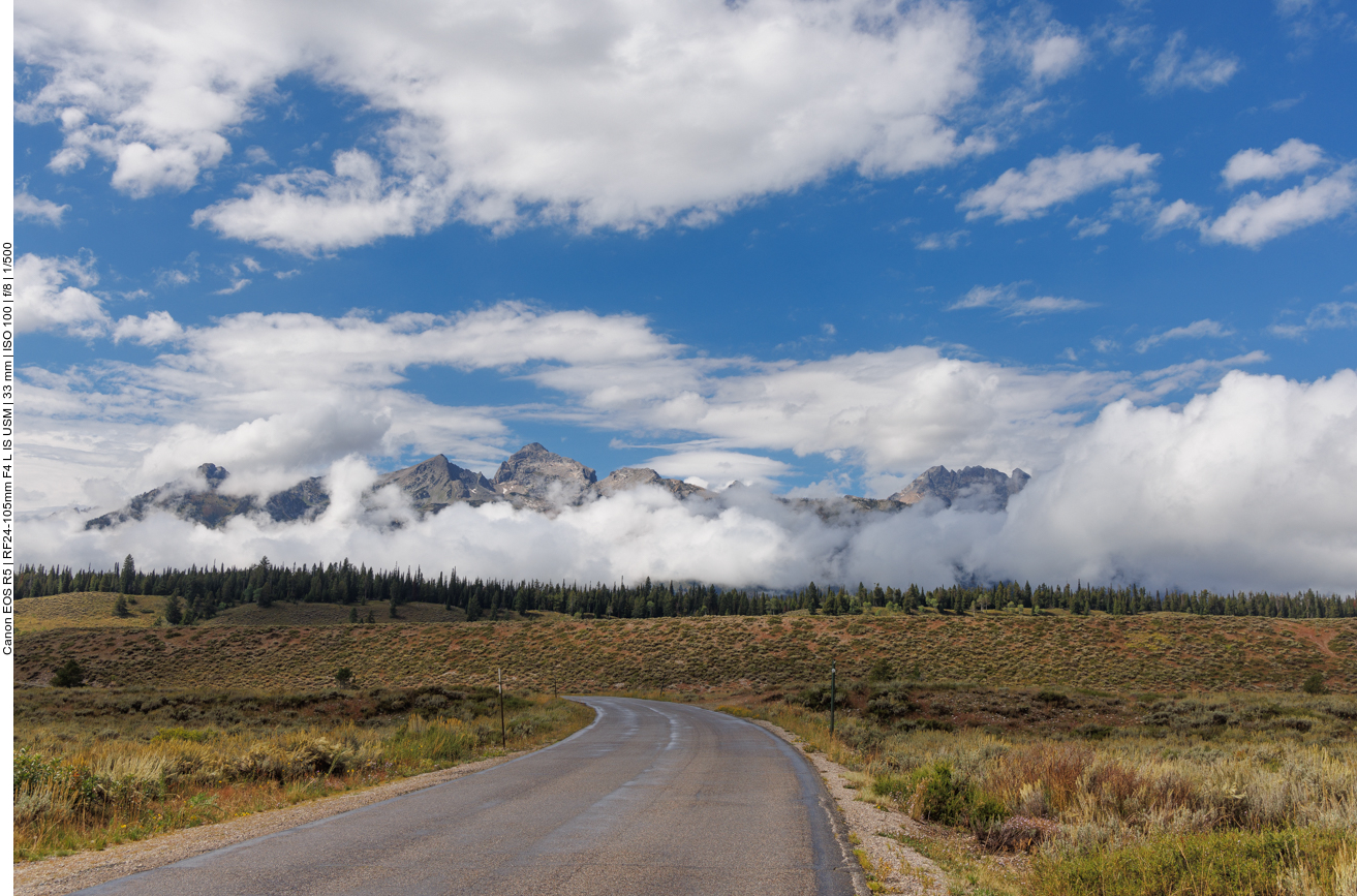 Teton Range mit Nebel 