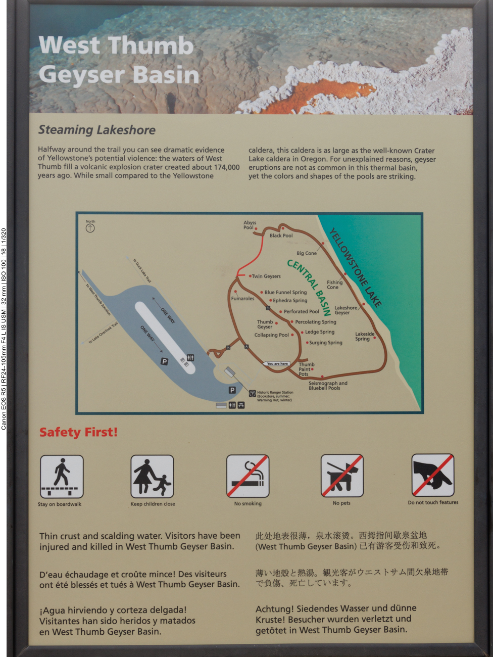 Am "West Thumb Geyser Basin" treffen wir auf die ersten Geysire 