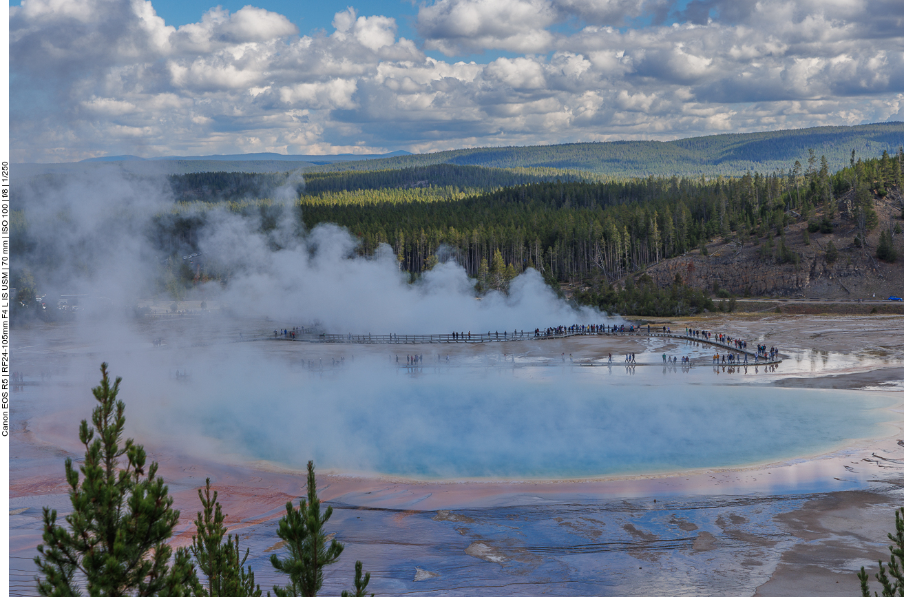 Vom "Grand Prismatic Overlook" aus ...