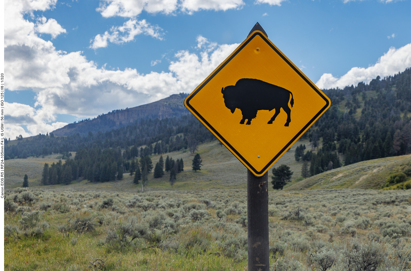 Dieses Schild sieht man im Lamar Valley öfter stehen ...